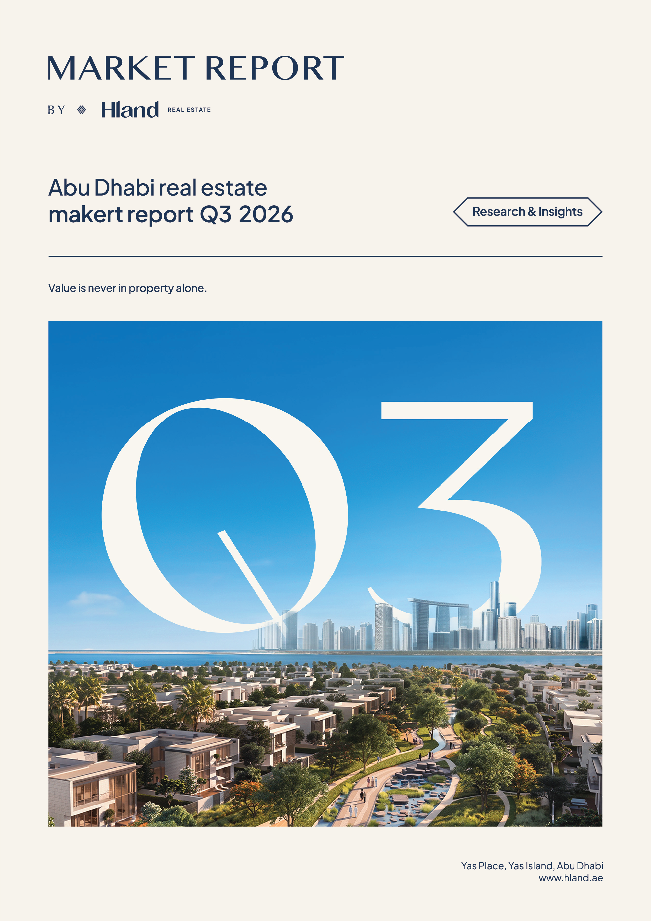 Abu Dhabi real estate market report Q3 2026 cover